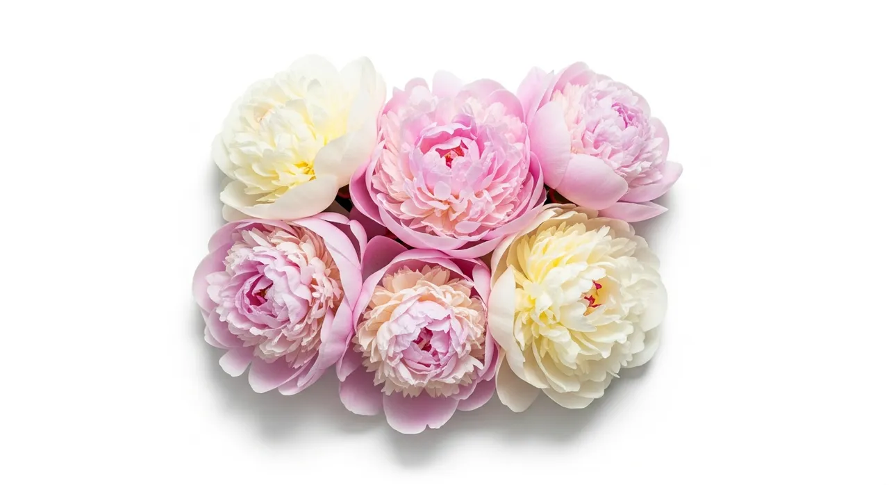Soft blooming peonies